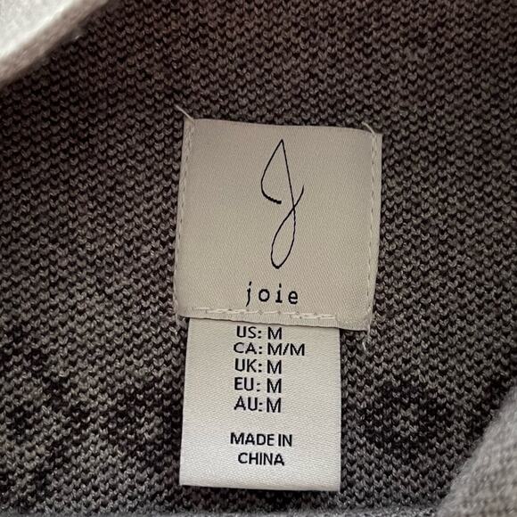 Joie Sweater Women's M Black Gray Ombré Fair Isle Nordic Mock Neck Knit Cozy NWT - Picture 7 of 10